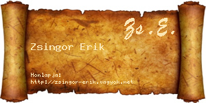 Zsingor Erik névjegykártya