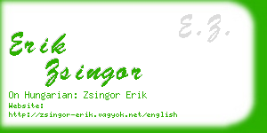 erik zsingor business card